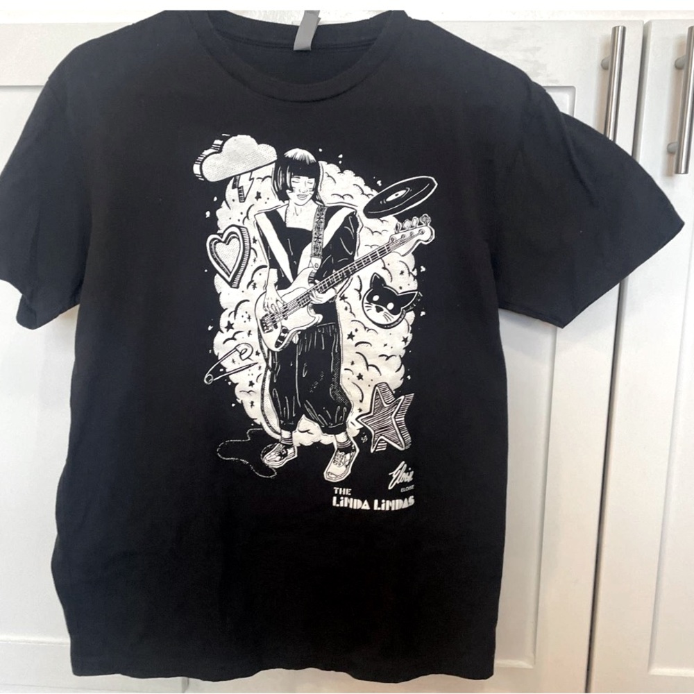 Medium black The Linda Lindas Elouise signature Bassists against Racists shirt
